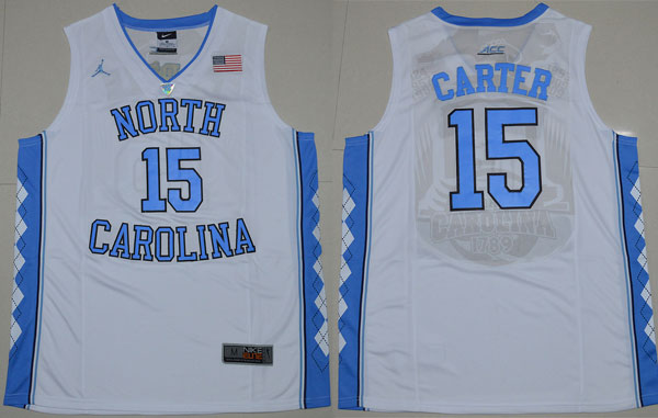  North Carolina 15 Vince carter white jersey