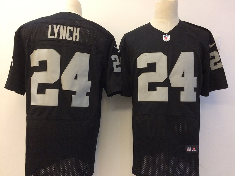  Oakland Raiders 24 Marshawn Lynch Elite Black Team Color NFL Jersey