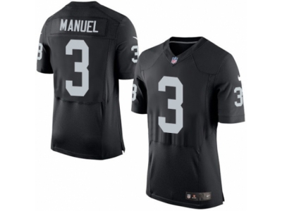  Oakland Raiders 3 E J Manuel Elite Black Team Color NFL Jersey