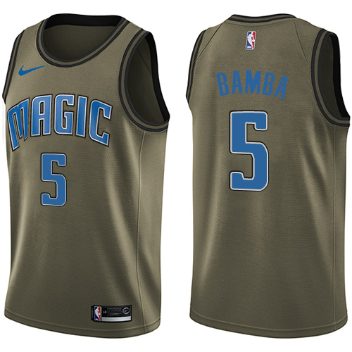  Orlando Magic #5 Mohamed Bamba Green NBA Swingman Salute to Service Jersey