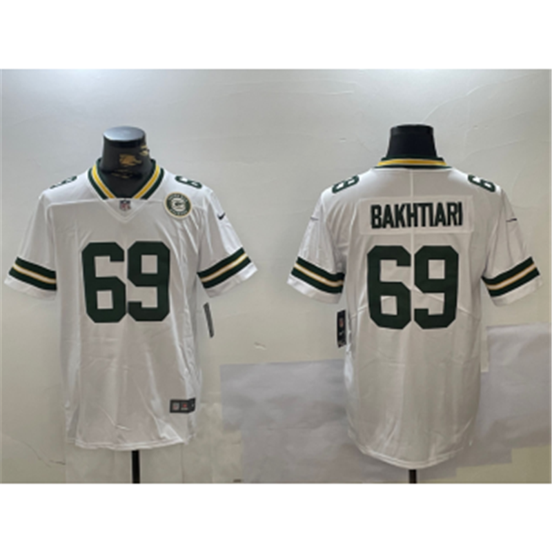 Nike Packers 69 David Bakhtiari White Team Logo Vapor Limited Jersey