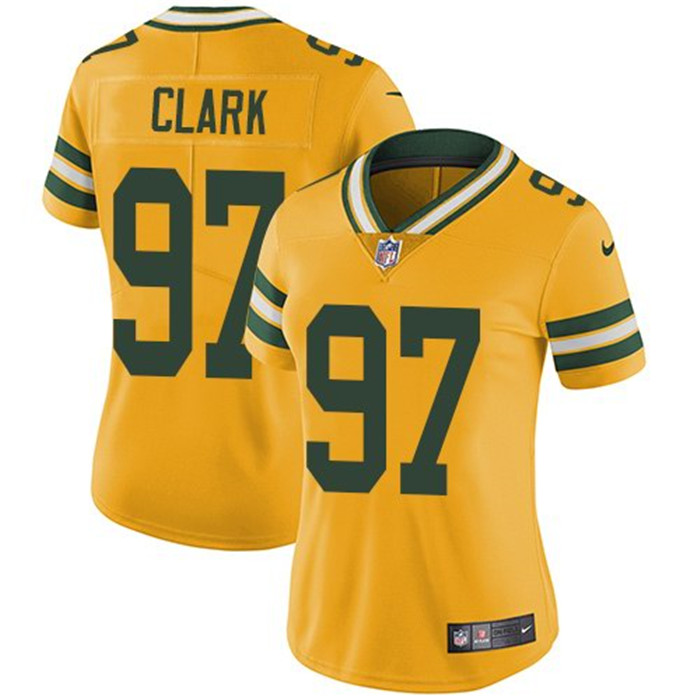  Packers 97 Kenny Clark Yellow Women Vapor Untouchable Limited Jersey