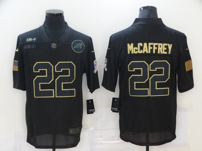 Nike Panthers 22 Christian McCaffrey Black 2020 Salute To Service Limited Jersey