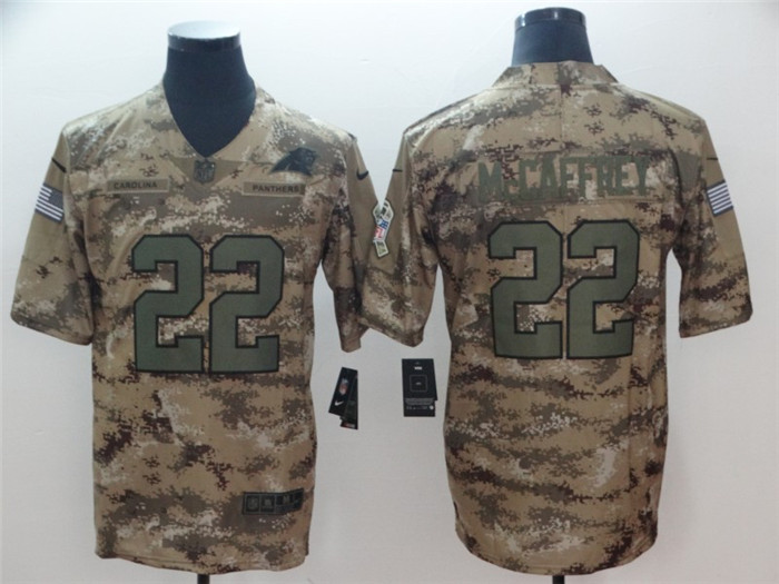  Panthers 22 Christian McCaffrey Camo Salute To Service Limited Jersey