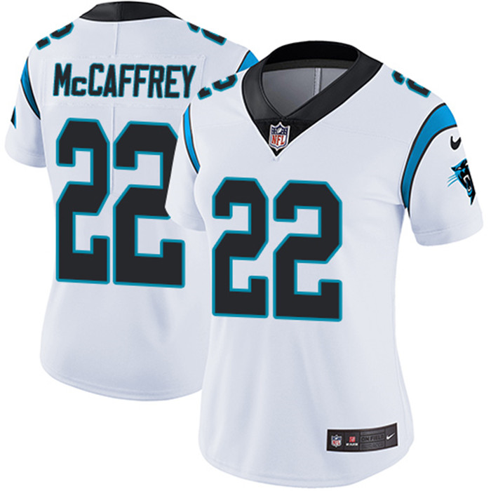  Panthers 22 Christian McCaffrey White Women Vapor Untouchable Limited Jersey