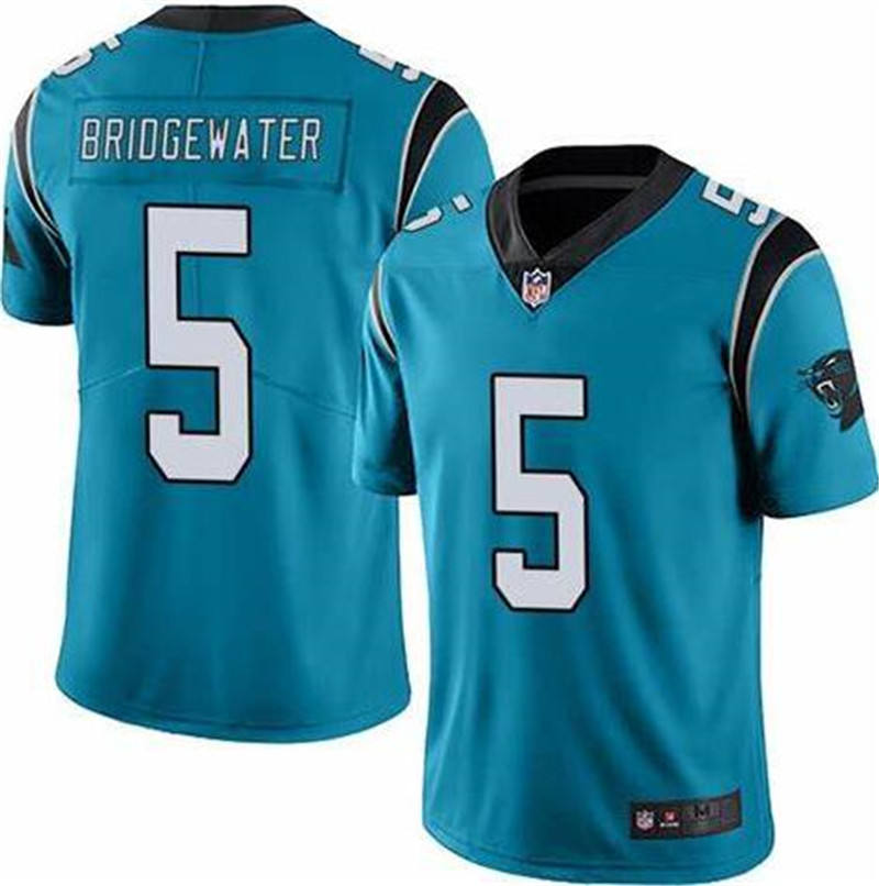 Nike Panthers 5 Teddy Bridgewater Blue Vapor Untouchable Limited Jersey