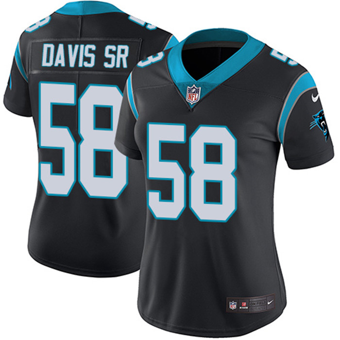  Panthers 58 Thomas Davis Sr Black Women Vapor Untouchable Limited Jersey