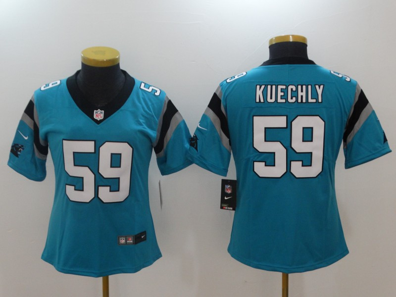  Panthers 59 Luke Kuechly Blue Women Vapor Untouchable Player Limited Jersey