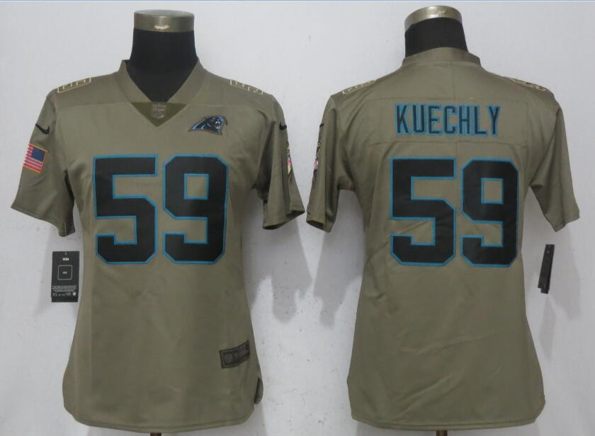  Panthers 59 Luke Kuechly Olive Women Salute To Service Limited Jersey