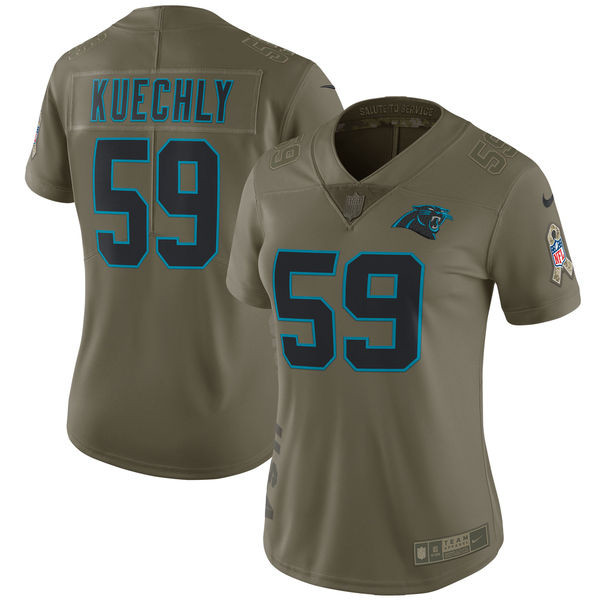  Panthers 59 Luke Kuechly Women Olive Salute To Service Limited Jersey