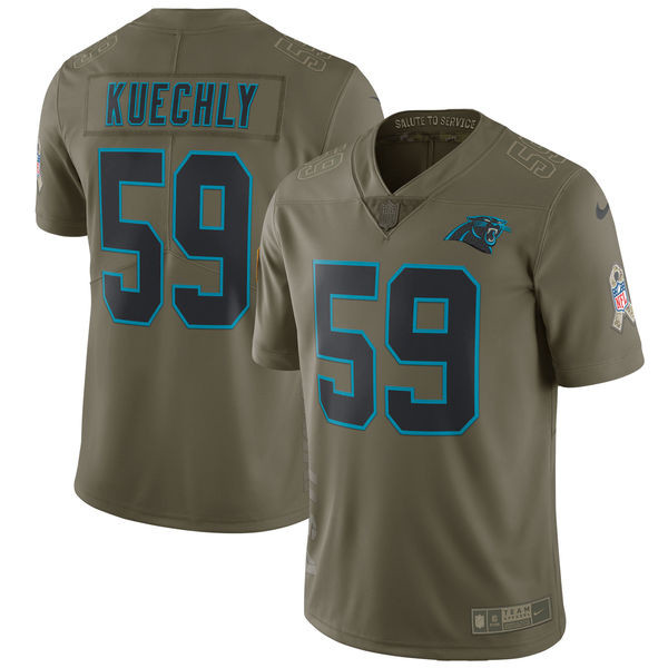  Panthers 59 Luke Kuechly Youth Olive Salute To Service Limited Jersey