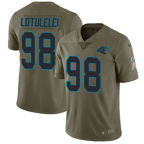  Panthers 98 Star Lotulelei Olive Salute To Service Limited Jersey
