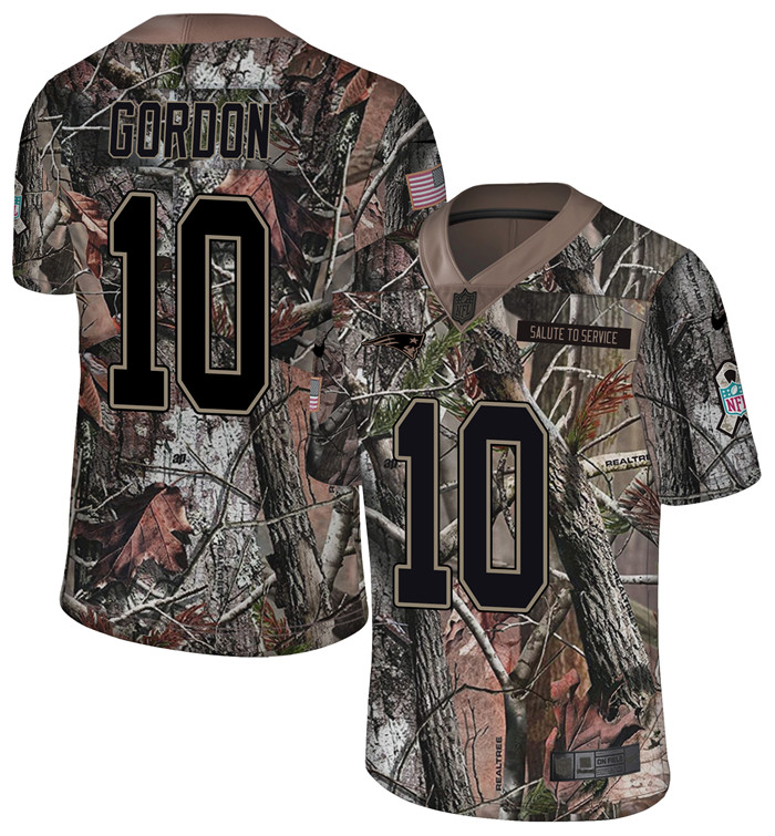  Patriots 10 Josh Gordon Camo Rush Limited Jersey