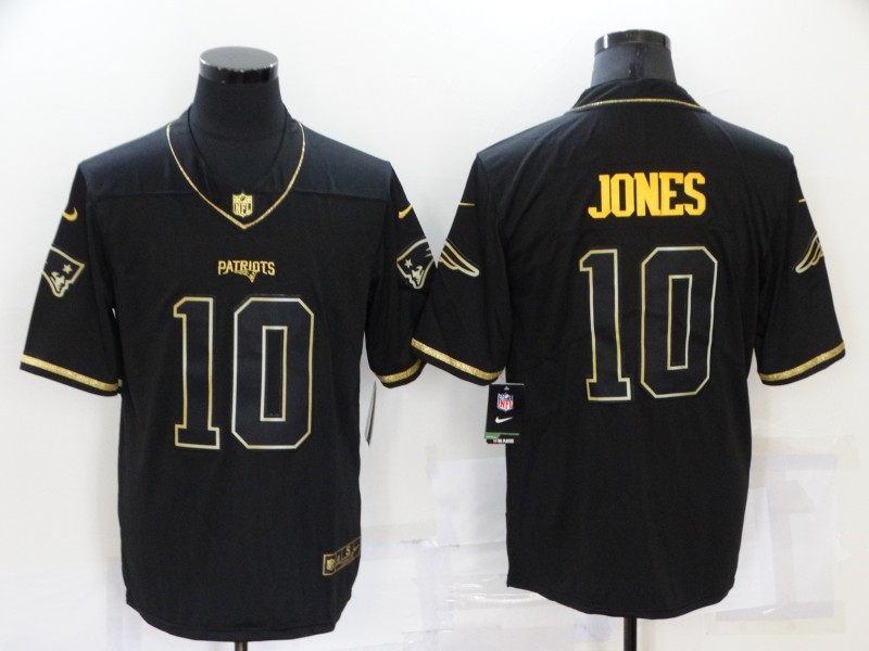 Nike Patriots 10 Mac Jones Black Gold Vapor Untouchable Limited Jersey