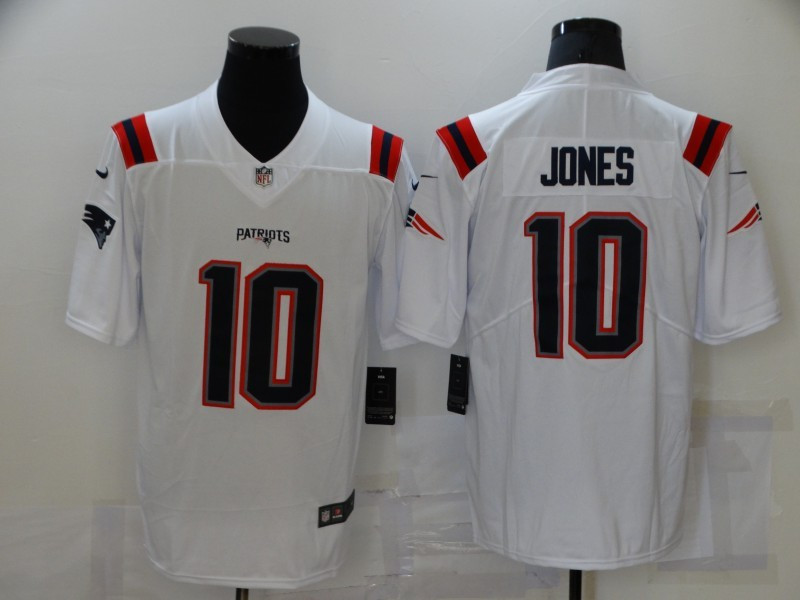 Nike Patriots 10 Mac Jones White 2021 Draft Vapor Limited Jersey