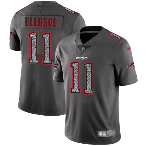  Patriots 11 Drew Bledsoe Gray Static Vapor Untouchable Limited Jersey