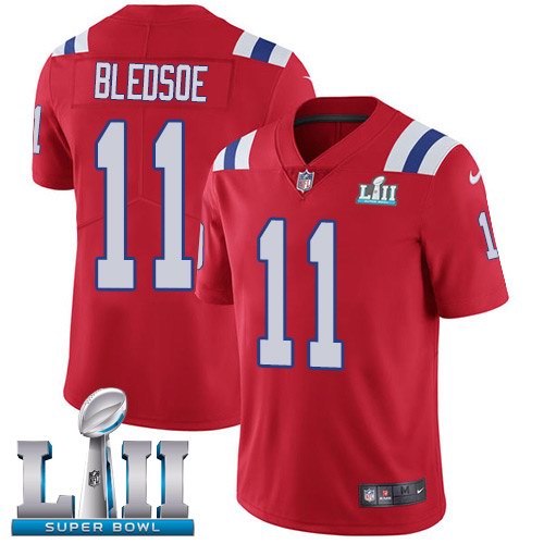  Patriots 11 Drew Bledsoe Red 2018 Super Bowl LII Vapor Untouchable Limited Jersey