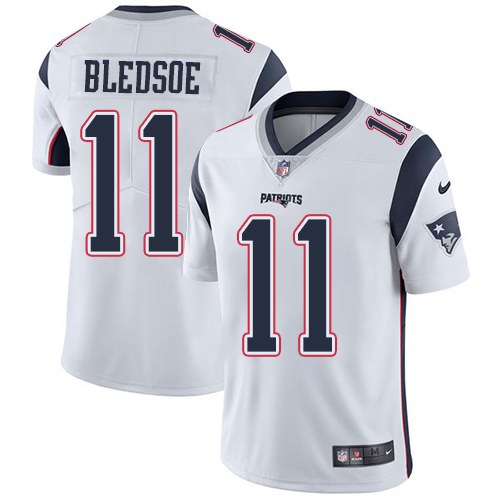  Patriots 11 Drew Bledsoe White Vapor Untouchable Limited Jersey