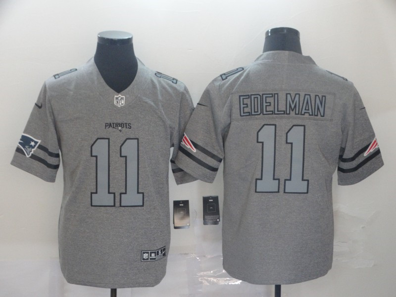 Nike Patriots 11 Julian Edelman 2019 Gray Gridiron Gray Vapor Untouchable Limited Jersey