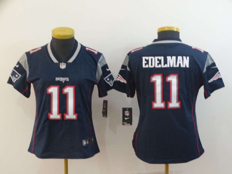 Nike Patriots 11 Julian Edelman Navy Women Vapor Untouchable Limited Jersey