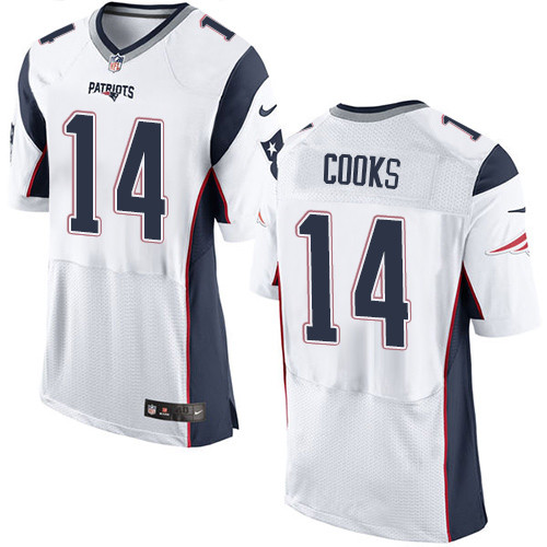  Patriots 14 Brandin Cooks White Elite Jersey