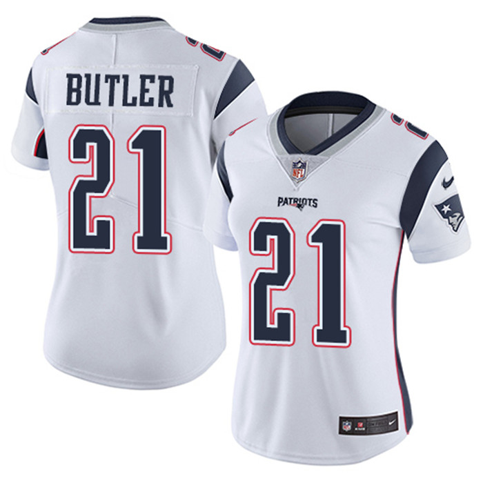  Patriots 21 Malcolm Butler White Women Vapor Untouchable Limited Jersey