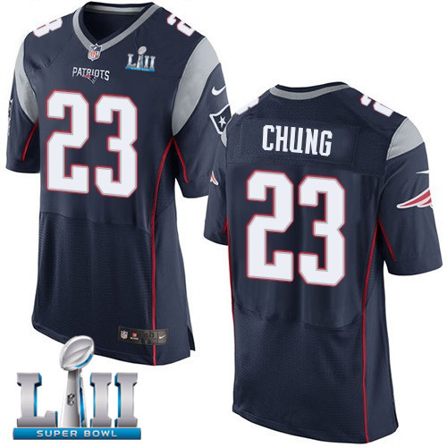  Patriots 23 Patrick Chung Navy 2018 Super Bowl LII Elite Jersey