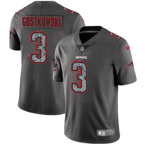  Patriots 3 Stephen Gostkowski Gray Static Vapor Untouchable Limited Jersey