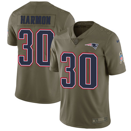  Patriots 30 Duron Harmon Olive Salute To Service Limited Jersey