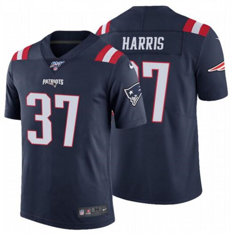 Nike Patriots 37 Damien Harris Navy 100th Season Vapor Untouchable Limited Jersey