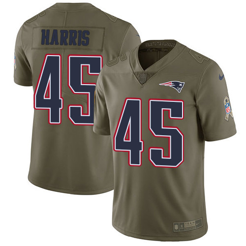  Patriots 45 David Harris Olive Salute To Service Limited Jersey