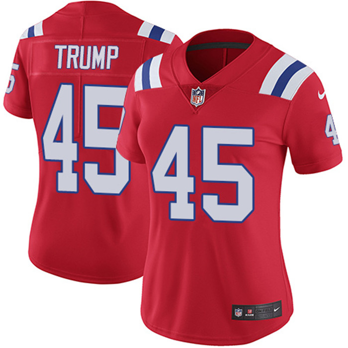  Patriots 45 Donald Trump Red Women Vapor Untouchable Limited Jersey