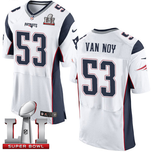  Patriots 53 Kyle Van Noy White Super Bowl LI 51 Men Stitched NFL Elite Jersey