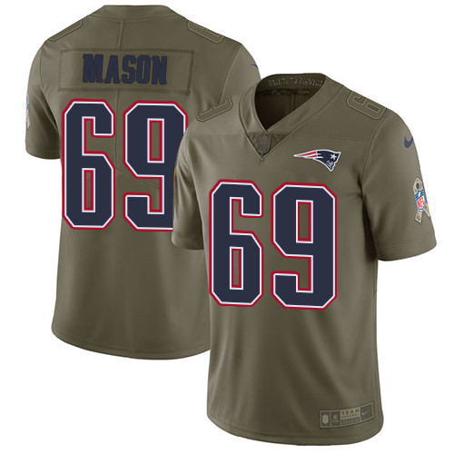  Patriots 69 Shaq Mason Olive Salute To Service Limited Jersey