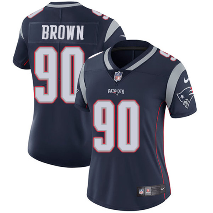  Patriots 90 Malcom Brown Navy Women Vapor Untouchable Limited Jersey