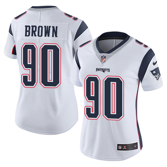  Patriots 90 Malcom Brown White Women Vapor Untouchable Limited Jersey