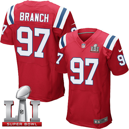  Patriots 97 Alan Branch Red Alternate Super Bowl LI 51 Men Stitched NFL Elite Jersey