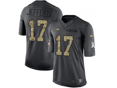  Philadelphia Eagles 17 Alshon Jeffery Black Men Stitched NFL Limited 2016 Salute To Service Jersey