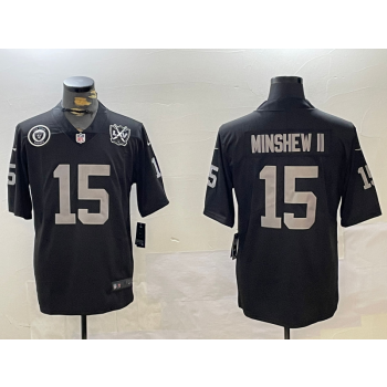 Nike Raiders 15 Minshew II Black Team Logo Vapor Limited Jersey