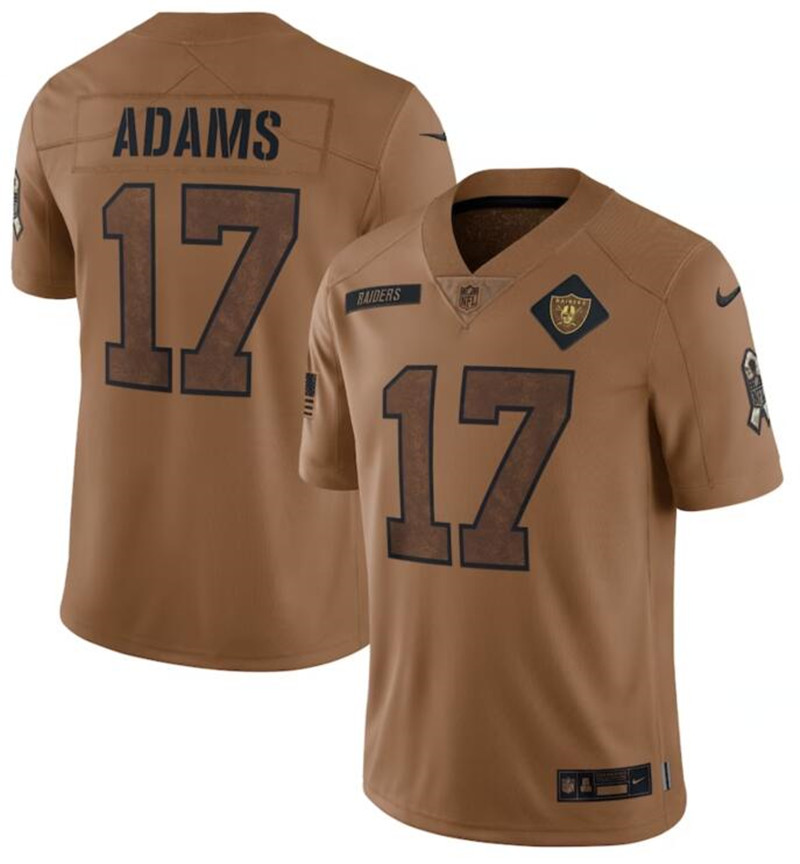 Nike Raiders 17 Davante Adams Brown Brown 2023 Salute To Service Limited Jersey