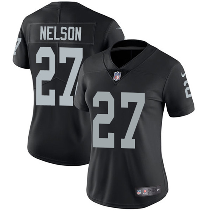  Raiders 27 Reggie Nelson Black Women Vapor Untouchable Limited Jersey