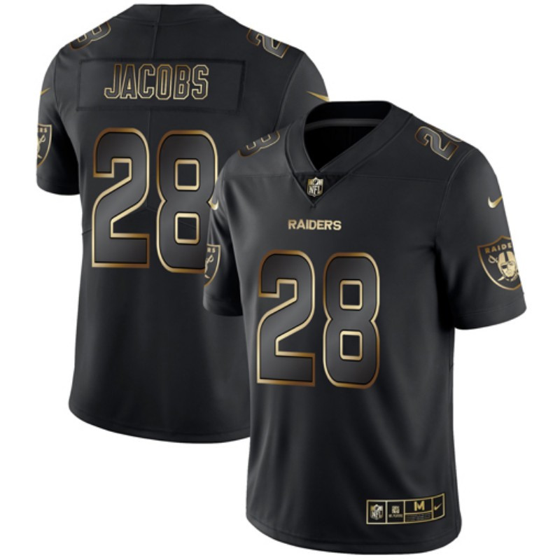 Nike Raiders 28 Josh Jacobs Black Gold Vapor Untouchable Limited Jersey