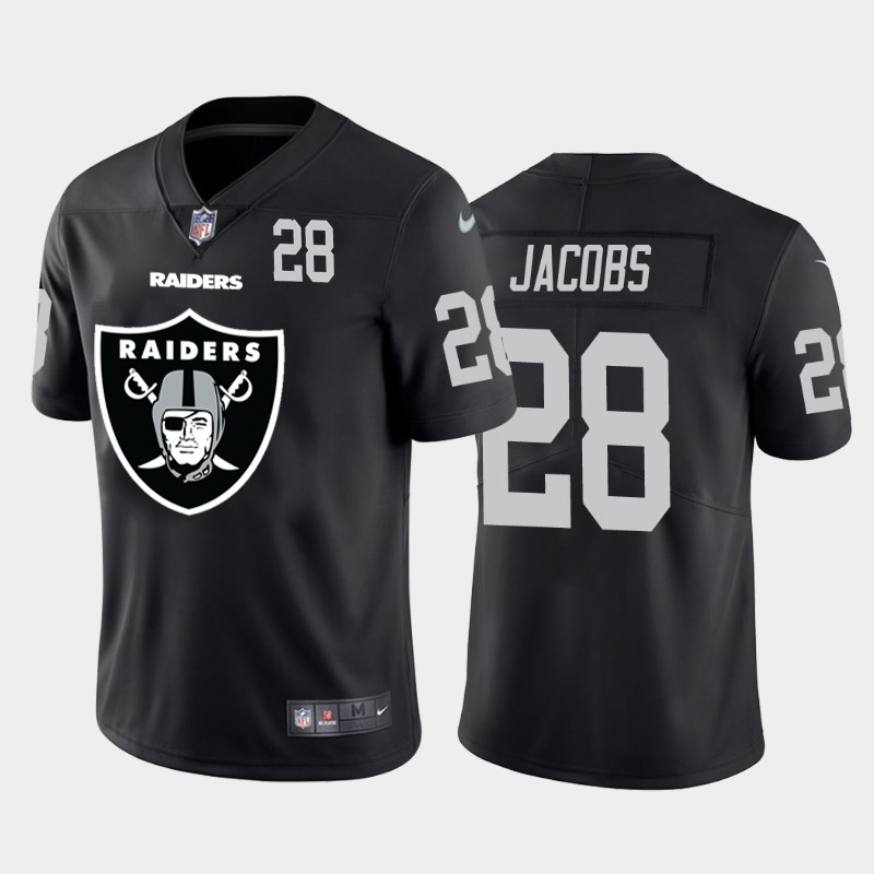 Nike Raiders 28 Josh Jacobs Black Team Big Logo Number Vapor Untouchable Limited Jersey