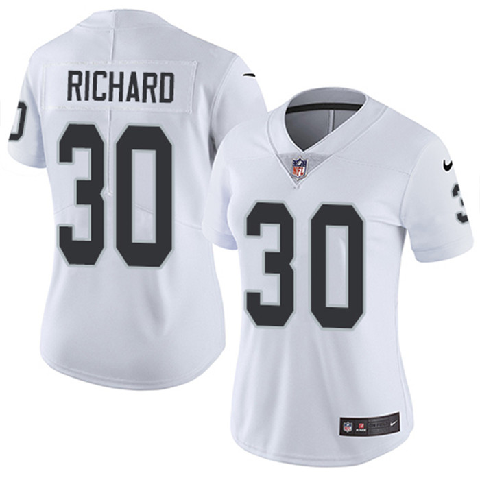  Raiders 30 Jalen Richard White Women Vapor Untouchable Limited Jersey