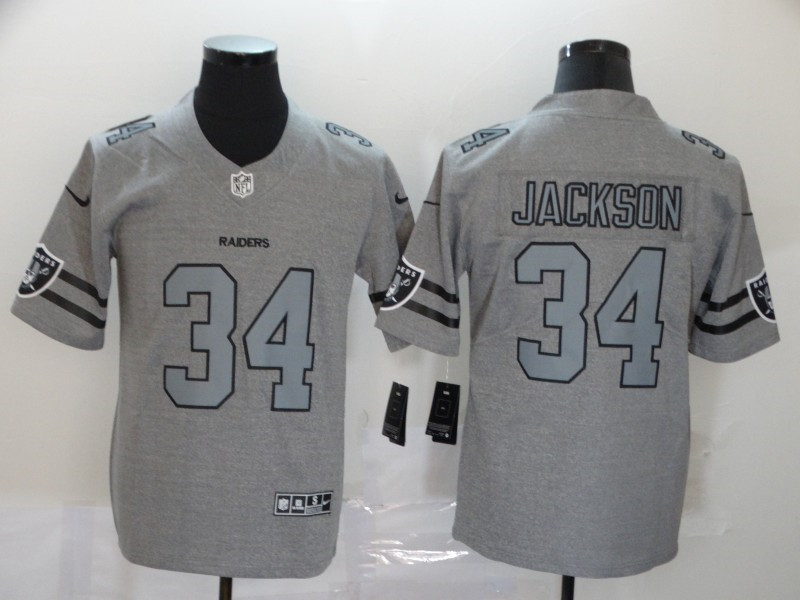 Nike Raiders 34 Bo Jackson 2019 Gray Gridiron Gray Vapor Untouchable Limited Jersey