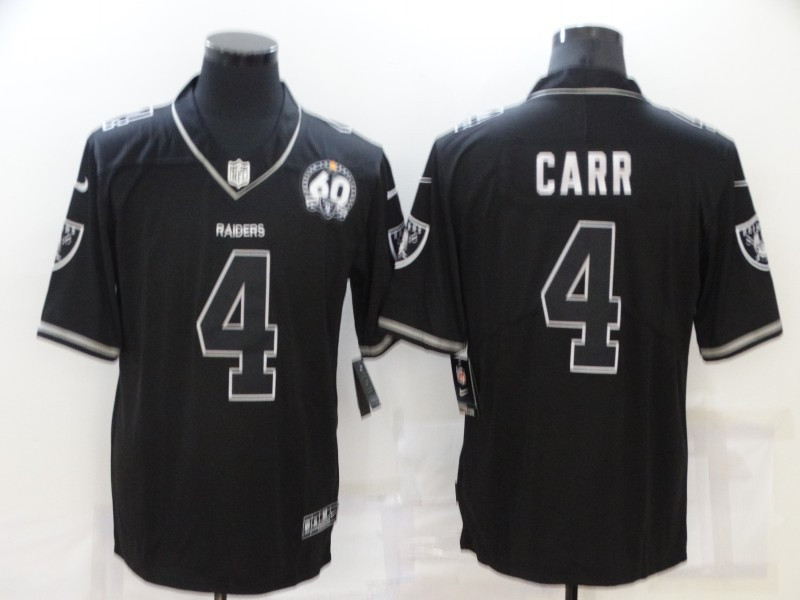 Nike Raiders 4 Derek Carr Black 60th Shadow Vapor Limited Jersey