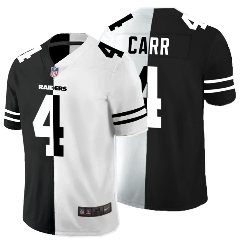 Nike Raiders 4 Derek Carr Black And White Split Vapor Untouchable Limited Jersey