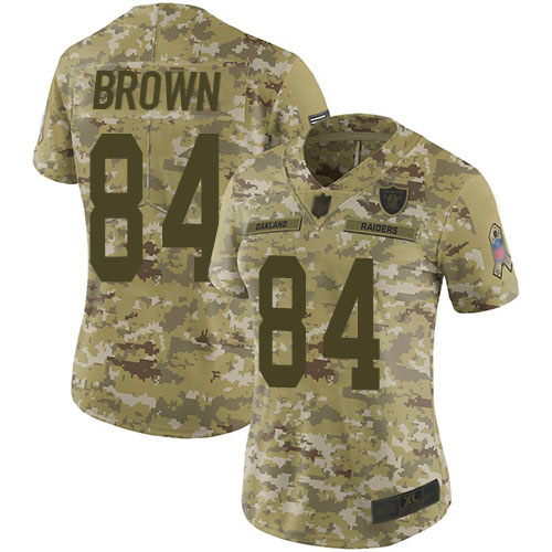 Nike Raiders 84 Antonio Brown Camo Women Salute to Service Limited Jersey