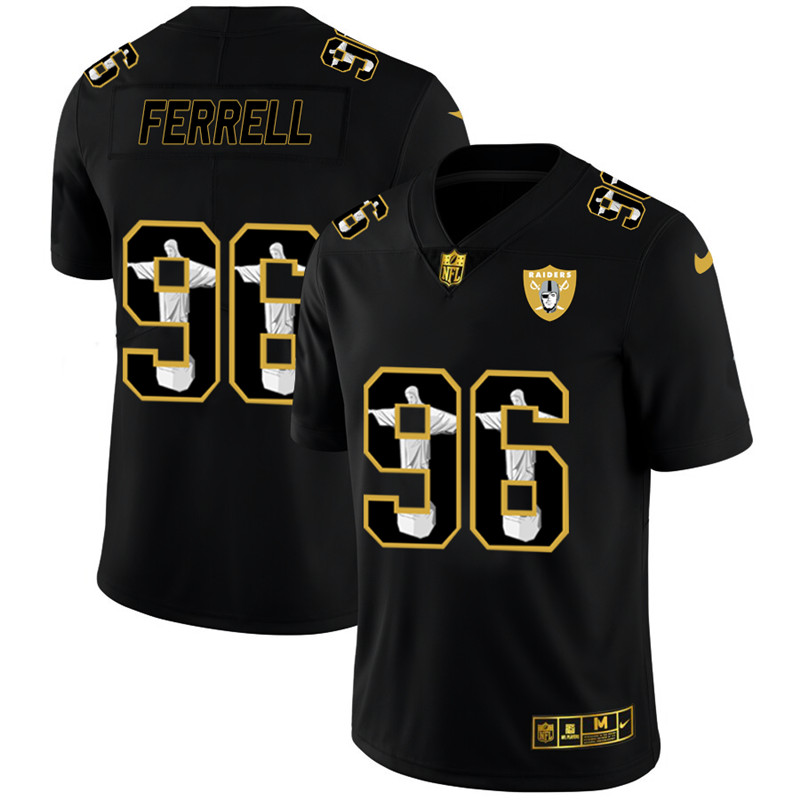 Nike Raiders 96 Clelin Ferrell Black Jesus Faith Edition Limited Jersey