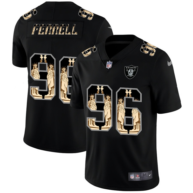 Nike Raiders 96 Clelin Ferrell Black Statue of Liberty Limited Jersey